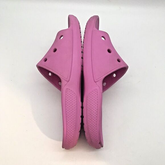 CROCS Iconic Comfort Women's 10 Jibbitz Ready Strap Sandals Hot Pink Slides - Picture 7 of 10